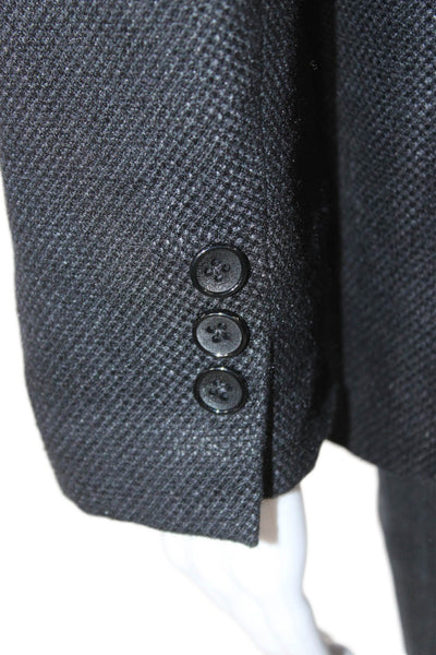 Shari's Place Womens Black Wool Pantsuit Long Sleeve Buttoned Size 40