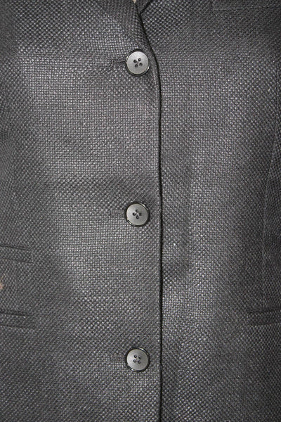 Shari's Place Womens Black Wool Pantsuit Long Sleeve Buttoned Size 40