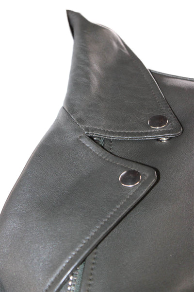 ACNE Studios Women Biker Lamb Leather Jacket Black Zip Long Sleeve Size 40