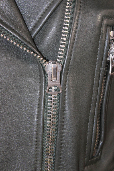ACNE Studios Women Biker Lamb Leather Jacket Black Zip Long Sleeve Size 40