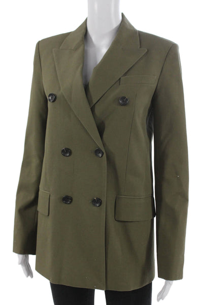 Maria McManus Womens Green Organic Cotton Long Sleeve Blazer Size 0