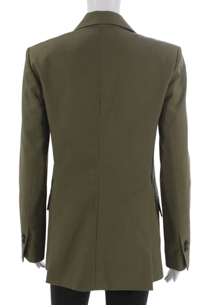 Maria McManus Womens Green Organic Cotton Long Sleeve Blazer Size 0