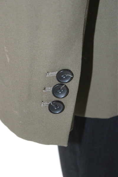 Maria McManus Womens Green Organic Cotton Long Sleeve Blazer Size 0