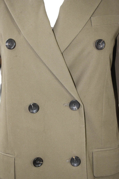 Maria McManus Womens Green Organic Cotton Long Sleeve Blazer Size 0