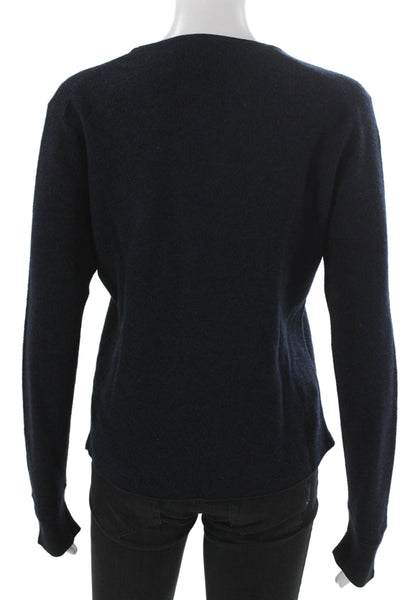 Rag & Bone Women Pullover Sweater Merino Wool Blue Crew Neck Long Sleeve Size L