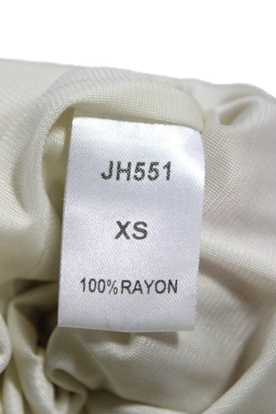THML Women Beige Striped Halter Shift Dress Sleeveless Tie Rayon Size XS