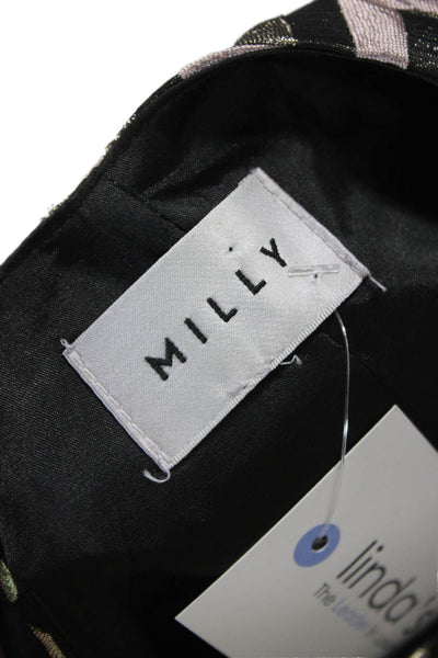 Milly Women Shift Dress Multicolor Geometric Round Neck Sleeveless Size S