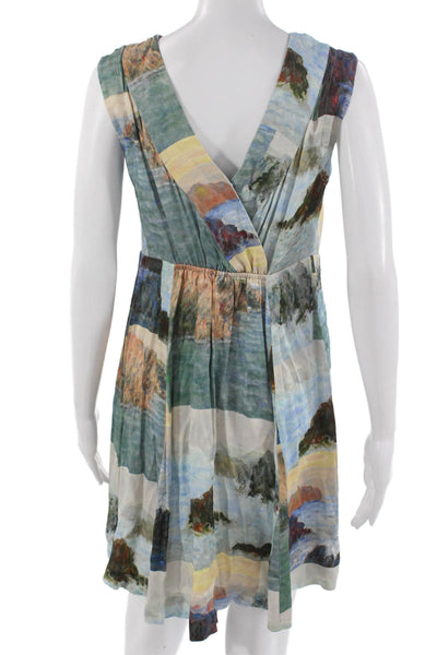 Maeve Anthropologie Women Fit & Flare Multicolor V-Neck Sleeveless Dress Size 0