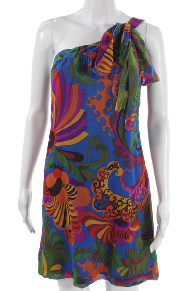 Banana Republic Trina Turk Women Shift Dress Blue Silk Size 0