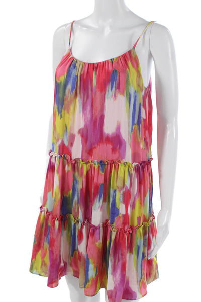 Trina Trina Turk Women Sundress Multicolor Tie Dye Sleeveless Short Size S