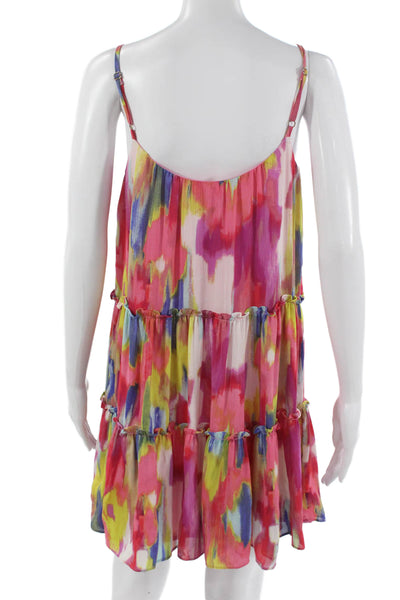 Trina Trina Turk Women Sundress Multicolor Tie Dye Sleeveless Short Size S