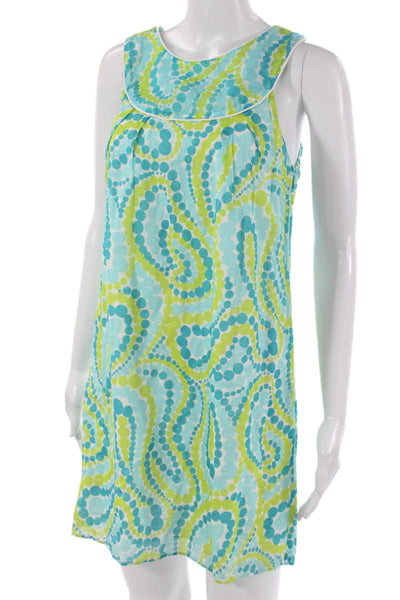 Milly Womens Multicolor Geometric Cotton Shift Dress Sleeveless Size 2