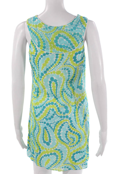 Milly Womens Multicolor Geometric Cotton Shift Dress Sleeveless Size 2