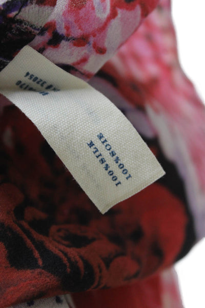 Leifsdottir Anthropologie Women Shift Dress Silk Floral V-Neck Size 2