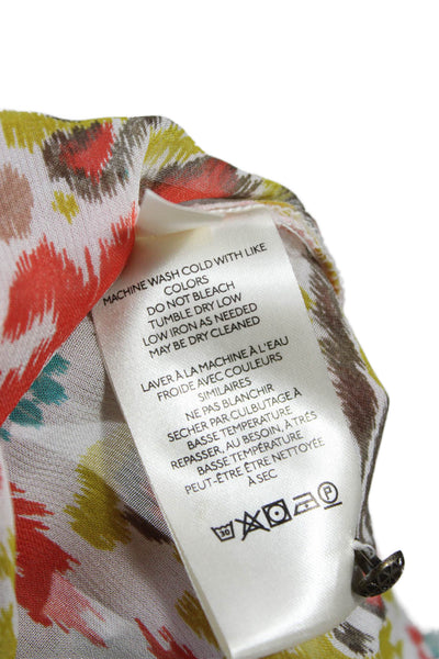 Anthropologie Womens Trapeze Swing Floral Viscose Short Button Dress Size XS