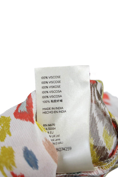 Anthropologie Womens Trapeze Swing Floral Viscose Short Button Dress Size XS