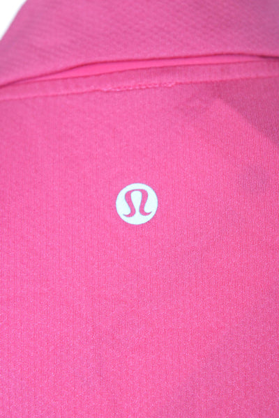 Lululemon Women Pink Collared Sleeveless Basic Polo Recycled Nylon Size 6