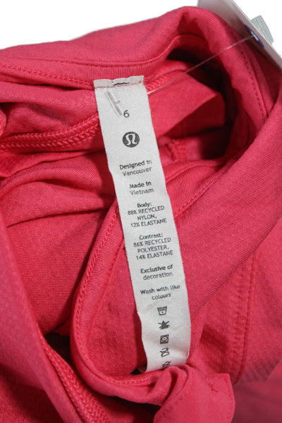 Lululemon Women Pink Collared Sleeveless Basic Polo Recycled Nylon Size 6