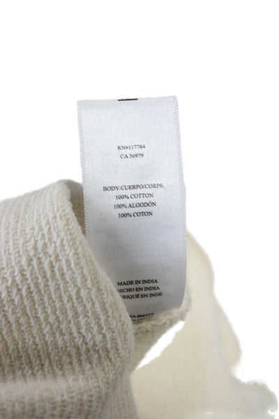 Rails Womens Pullover Sweatshirt Ivory Cotton Crew Neck 3/4 Sleeve Size XS