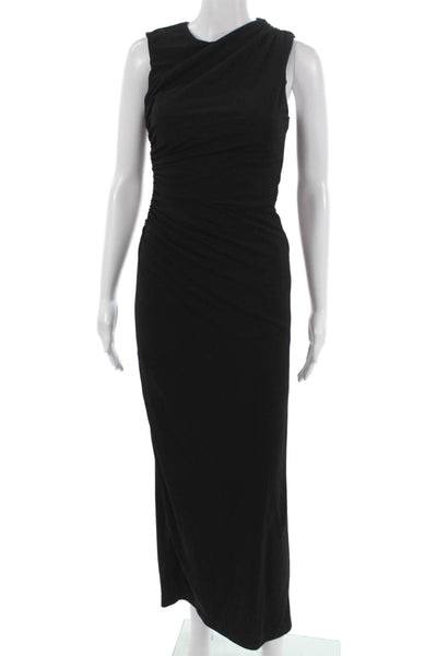 Zara Womens Maxi Dress Black Cowl Neck Sleeveless Zip Polyester Size S