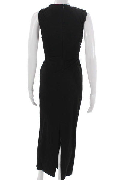 Zara Womens Maxi Dress Black Cowl Neck Sleeveless Zip Polyester Size S