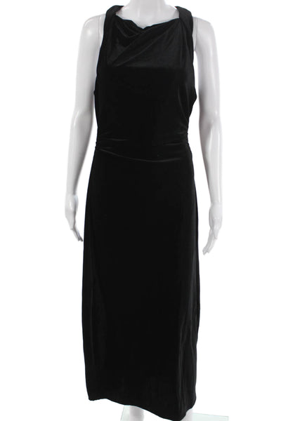 Zara Womens Maxi Dress Sleeveless Cowl Neck Black Size S