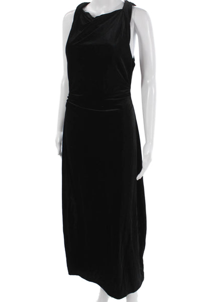 Zara Womens Maxi Dress Sleeveless Cowl Neck Black Size S