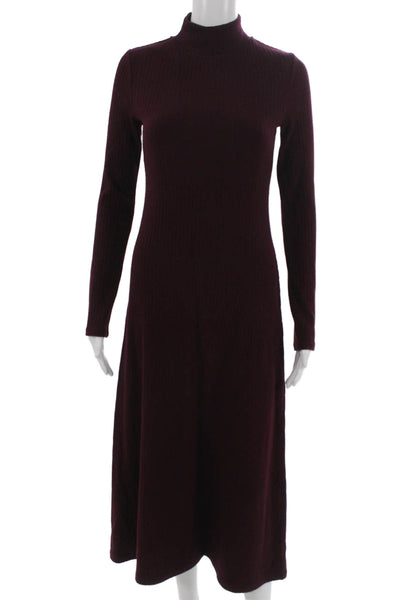 Vince Womens Sweater Dress Red Long Sleeve Mock Neck Petites Size S