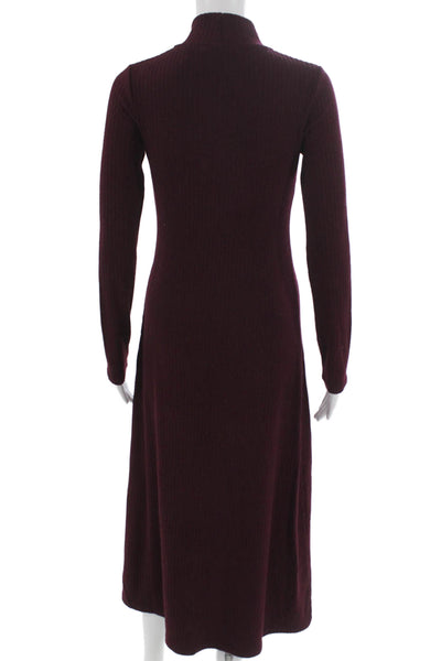 Vince Womens Sweater Dress Red Long Sleeve Mock Neck Petites Size S