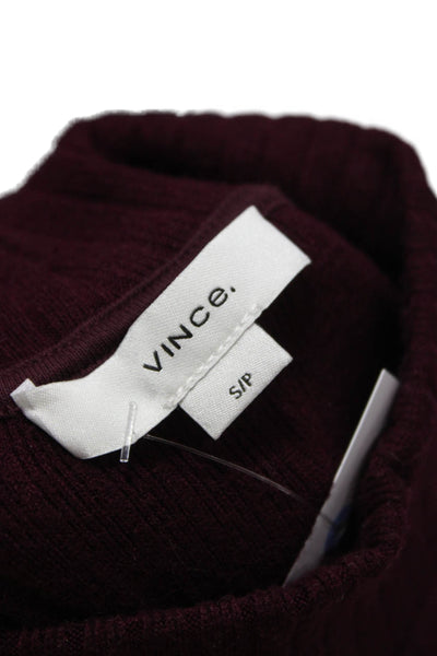 Vince Womens Sweater Dress Red Long Sleeve Mock Neck Petites Size S