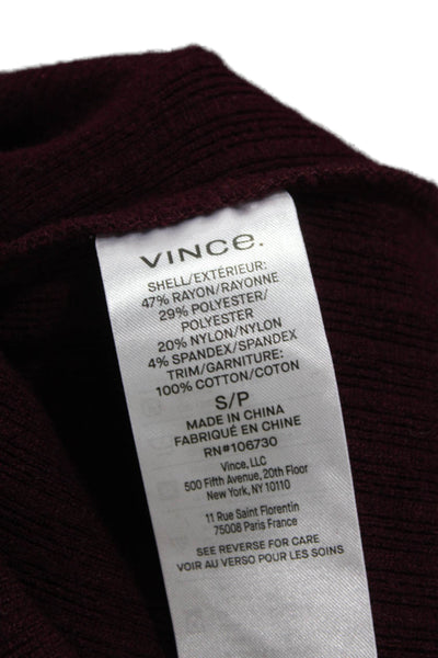 Vince Womens Sweater Dress Red Long Sleeve Mock Neck Petites Size S