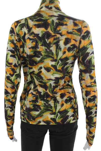 Marie Oliver Women Floral Turtleneck Blouse Multicolor Long Sleeve Size S