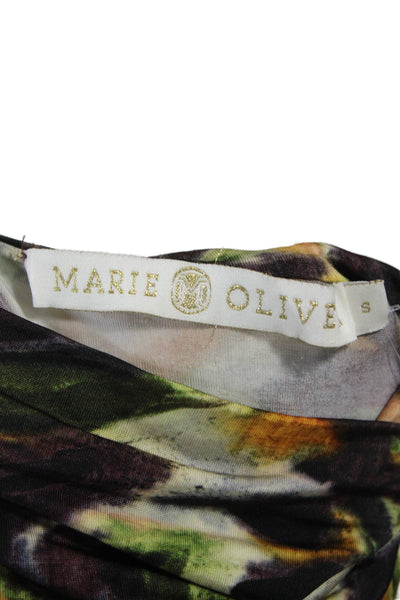 Marie Oliver Women Floral Turtleneck Blouse Multicolor Long Sleeve Size S