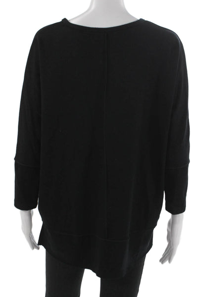 Spanx Womens Tunic Black Long Sleeve Round Neck Polyester Size S