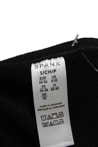 Spanx Womens Tunic Black Long Sleeve Round Neck Polyester Size S