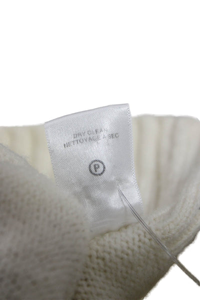 A.L.C. Womens Merino Wool Ivory Crew Neck Solid Pullover Long Sleeve Size L