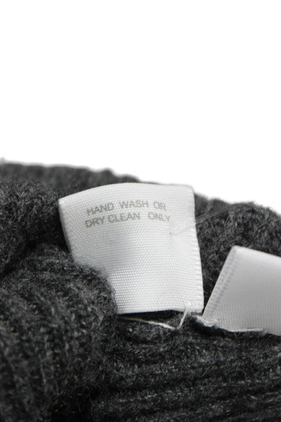 Kokun Women Gray Cashmere Crew Neck Pullover Sweater Long Sleeve Size S
