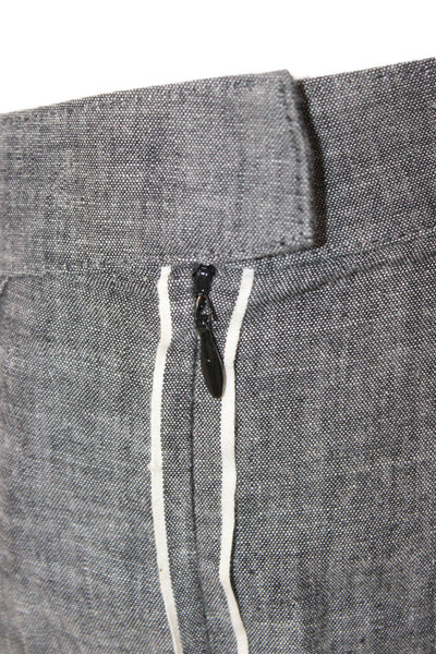 Billy Reid Womens Capri Pants Gray Cotton Solid Zip Size 4