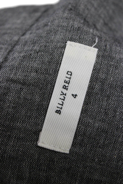 Billy Reid Womens Capri Pants Gray Cotton Solid Zip Size 4