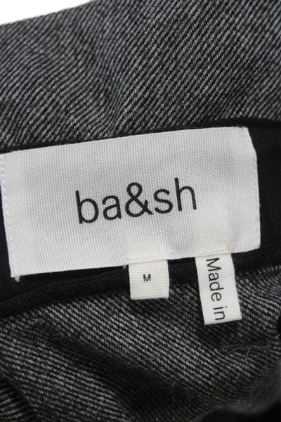 Tibi Womens Gray Viscose Herringbone Long A-Line Skirt Button Size 8