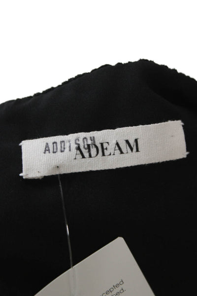 Adeam Women A-Line Black Sleeveless Square Neck Rayon Knee Length Dress Size 8