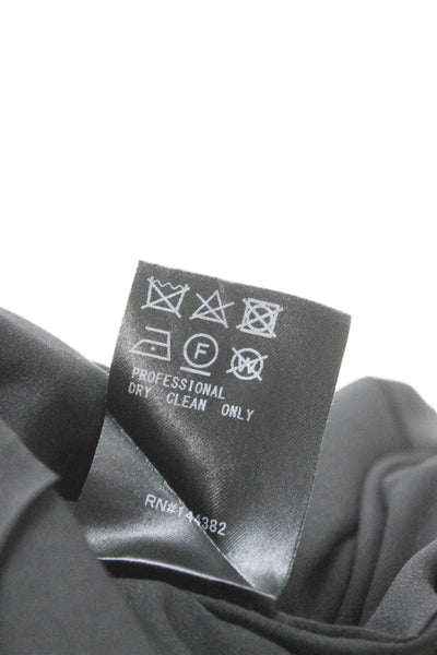 Adeam Women A-Line Black Sleeveless Square Neck Rayon Knee Length Dress Size 8