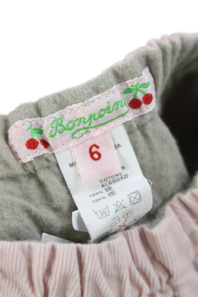 Bonpoint Girls Cotton Corduroy Elastic Waist Pants Pink Size 6 Months