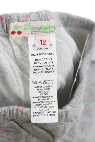 Bonpoint Girls Spotted Print Leggings Gray Size 12 Months