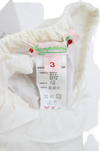 Bonpoint Girls Silk Rouched Bloomers White Size 3 Months