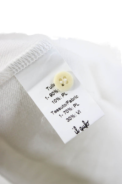 Il Gufo Girls Tulle Skirt Detail Sleevless Dress White Size 6 Months