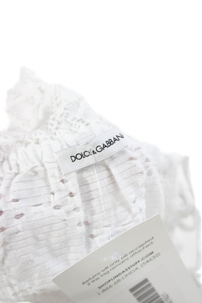 Dolce & Gabbana Girls Sleeveless Lace Detail Sleeveless One Piece White Size 9-1
