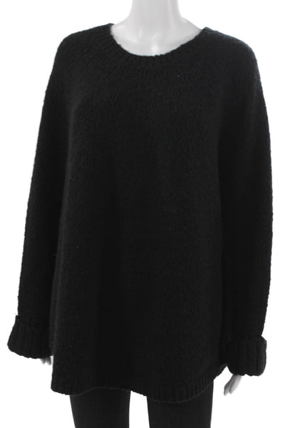 Michael Michael Kors Women Pullover Sweater Black Wool Crewneck Size L