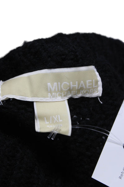 Michael Michael Kors Women Pullover Sweater Black Wool Crewneck Size L