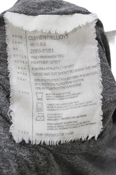 Current/Elliott Women Basic Short Sleeve T-Shirt Gray Polyester Pullover Size 2